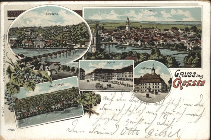 Crossen Oder Markt Rathaus Weinberge