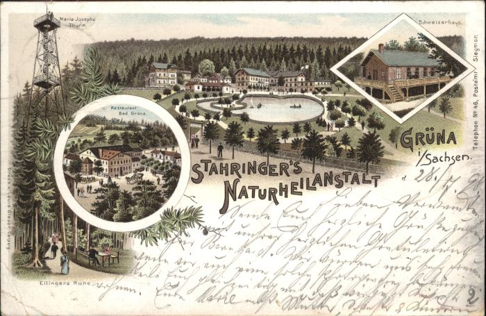 Gruena Sachsen Stahringers Naturheilanstalt Restaurant