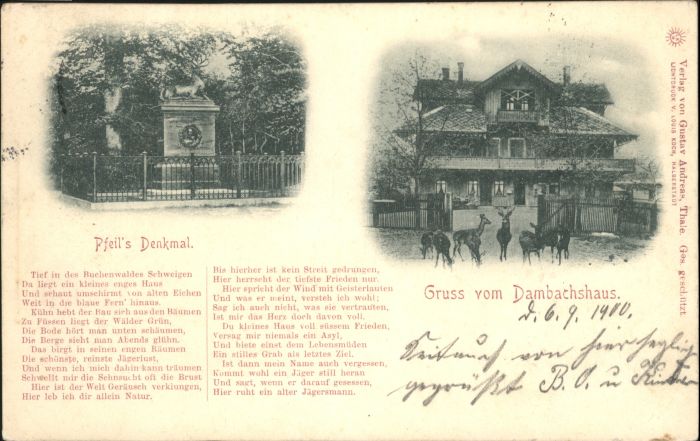 Thale Harz Pfeils denkmal Dambachshaus