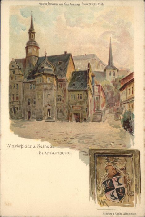 Blankenburg Harz Marktplatz Rathaus Künstler WR