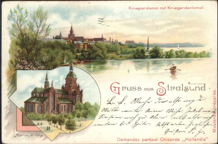 Stralsund Mecklenburg Vorpommern Knieperdamm Kriegerdenkmal Marienkirche