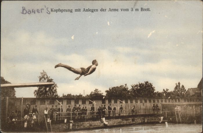 Schwimmen Kopfsprung Turmspringen Bauer