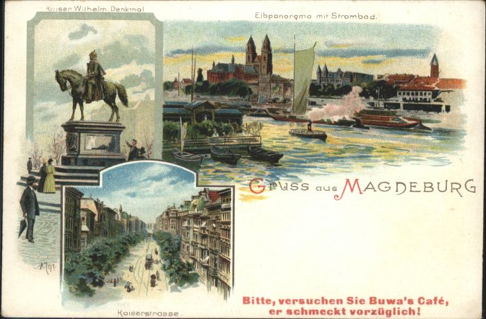 Magdeburg Kaiser Wilhelm Denkmal Kaiserstrasse St