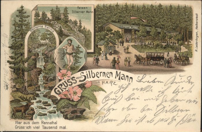 Wernigerode Harz Silberner Mann Felsen Steinerne Renne