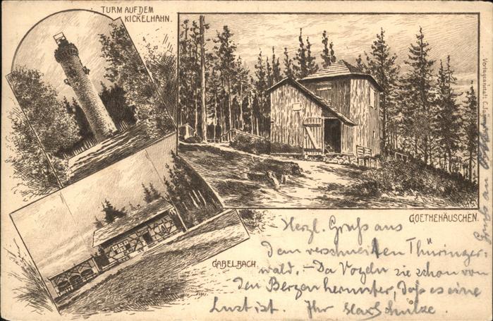 Gabelbach Zusmarshausen Goethehäuschen Turm Kickelhahn