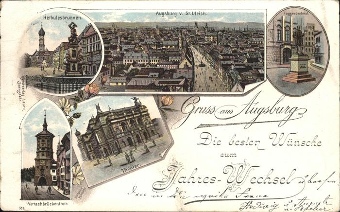 Augsburg St Ulrich Herkulesbrunnen Theater Werta