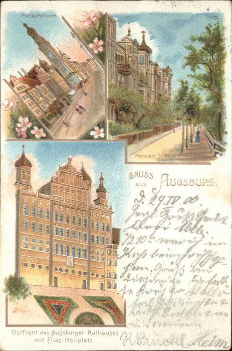 Augsburg Herwart Strasse Perlachturm Rathaus Eli