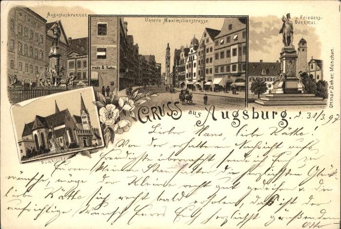 Augsburg Friedens Denkmal Augustusbrunnen Maximi