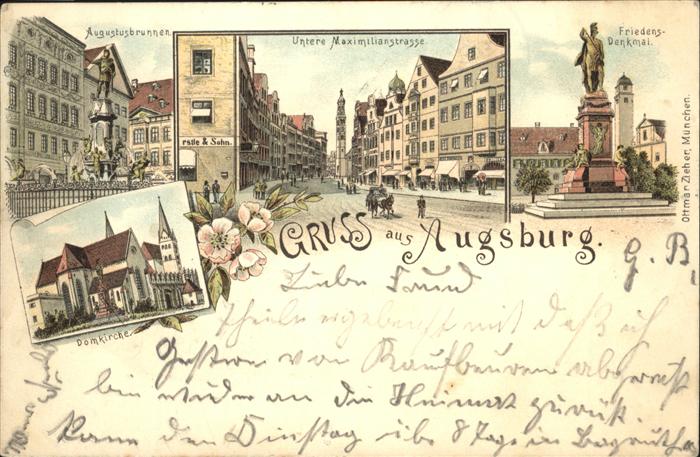 Augsburg Friedens Denkmal Maximilianstrasse Augu