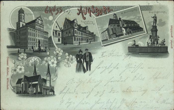 Augsburg St Moritz Kirche Rathaus Augustusbrunne