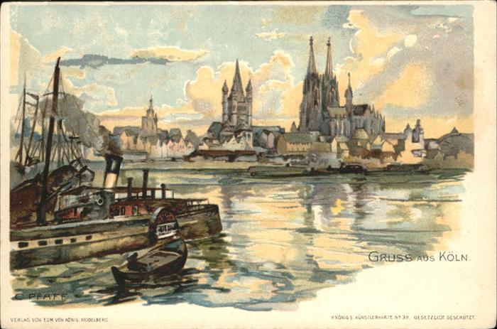 Koeln Rhein Schiff Künstler Pfaff