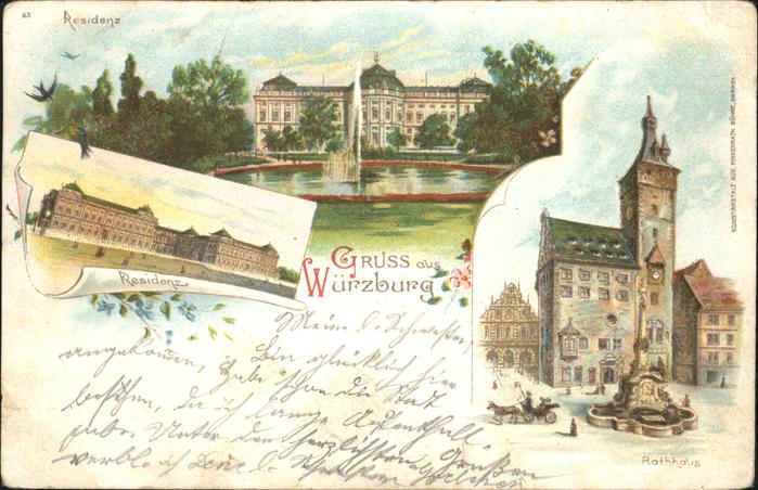 Wuerzburg Rathaus  Springbrunnen