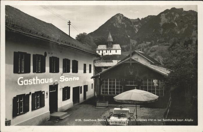 Sonthofen Oberallgaeu Gasthaus Sonne Grünten