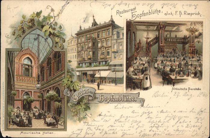 Berlin [Stempelabschlag] Restaurant Hopfenblüt