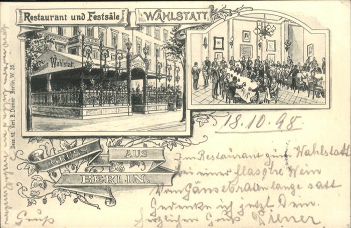 Berlin Restaurant Festsäle Wahlstatt