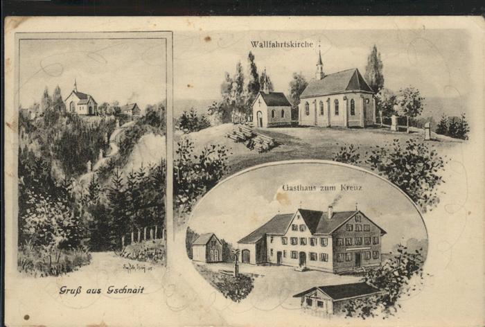 Gschnaidt Altusried Kirche Gasthaus Kreuz