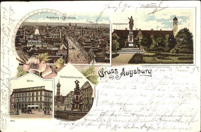 Augsburg St Ulrich Herkulesbrunnen Börse