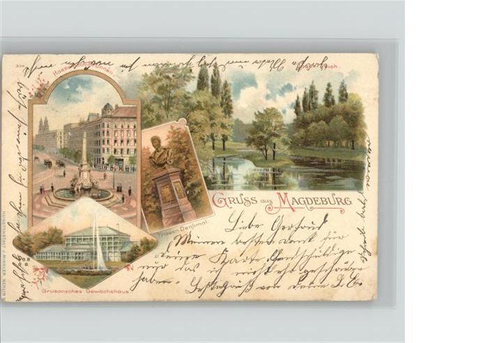 Magdeburg Hasselbach Brunnen Gewächshaus