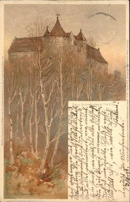 Meissen Elbe Sachsen Burg Scharfenberg [Stempelabschlag]