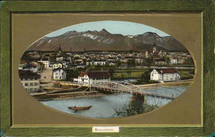 Rosenheim Bayern Brücke Boot