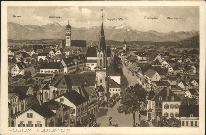 Weilheim Oberbayern Kreuzspitze Zugspitze Kirche