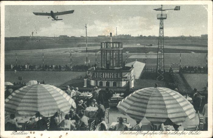 BERLIN  CITY  Zentralflughafen Flugzeug Tempelhofer Feld