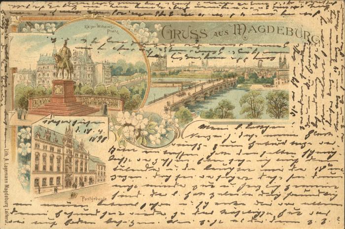 Magdeburg König Wilhelm Platz Post Brücke