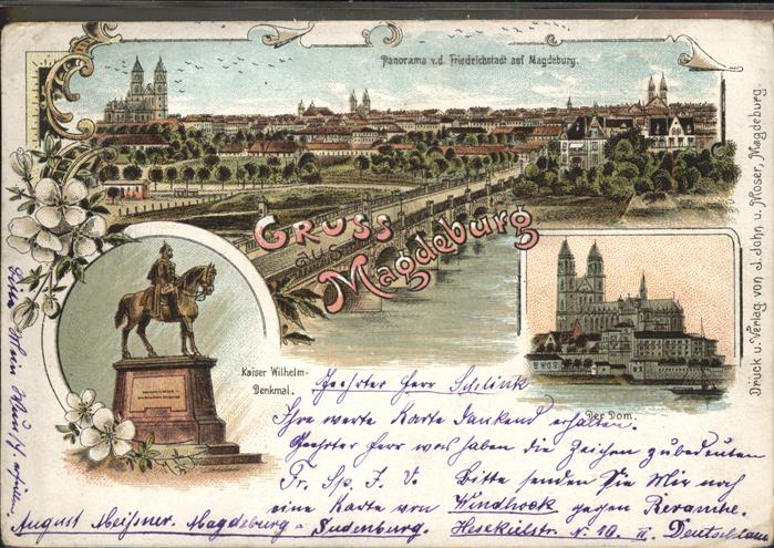 Magdeburg Kaiser Wilhelm Denkmal Dom Brücke