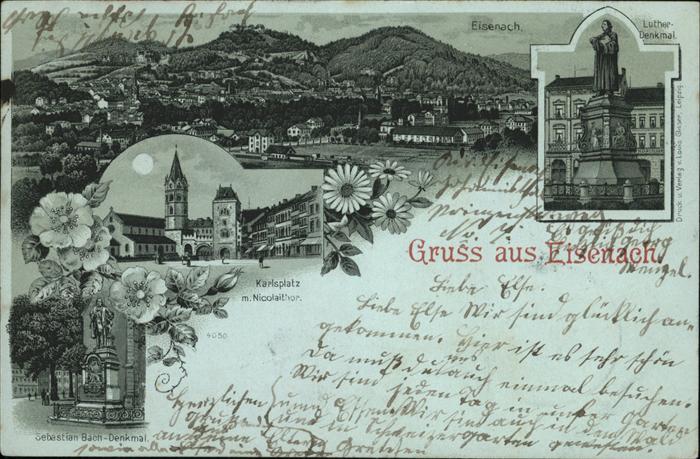 Eisenach Thueringen Karlsplatz Sebastian Bach Denkmal  Luth