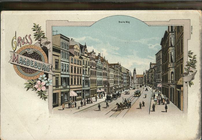 Magdeburg Breiteweg Kutsche Strassenbahn