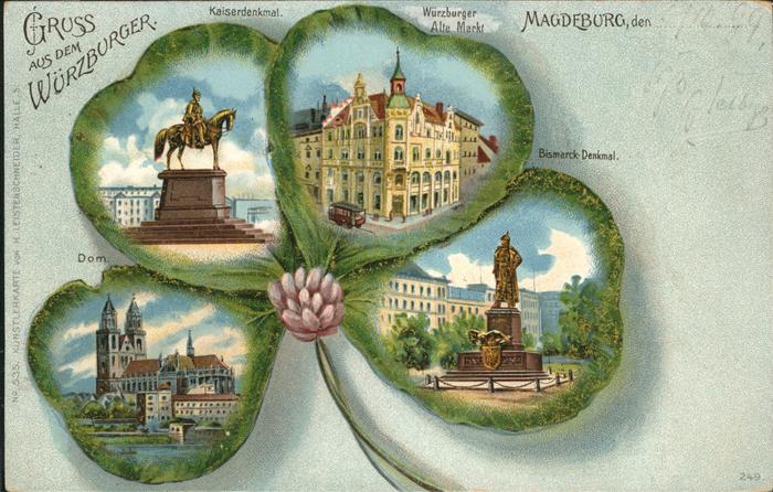 Magdeburg Kleeblatt Kaiser Denkmal  Bismarck Denk