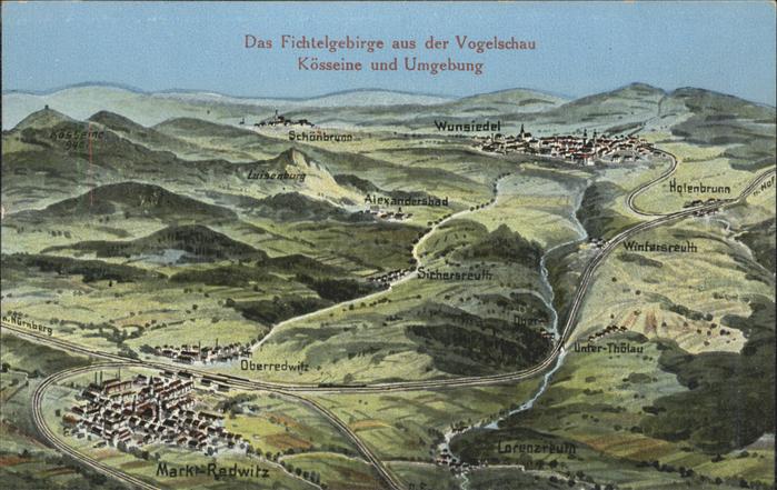 Marktredwitz Fichtelgebirge Panoramakarte Wunsiedel
