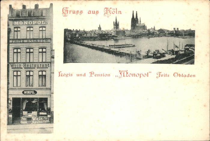Koeln Rhein Pension Monopol