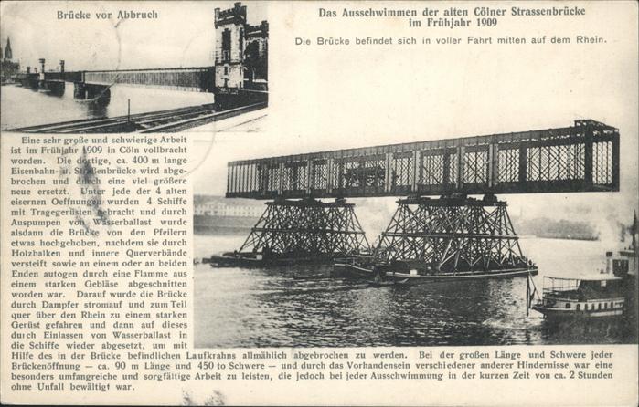 Koeln Rhein Ausschwimmen der alten Kölner Strassenb