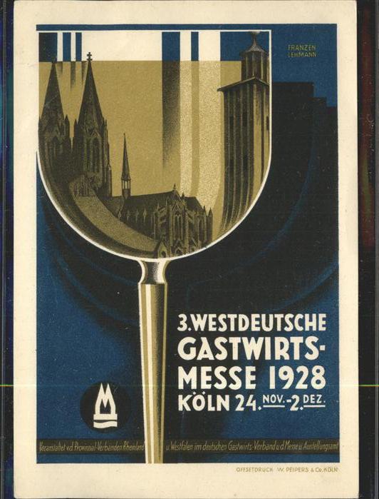 Koeln Rhein Gastwirtmesse 1928