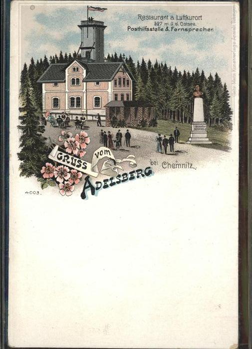 Adelsberg Chemnitz Restaurant Litho