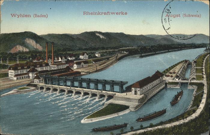 Grenzach-Wyhlen Rheinkraftwerk Schiff