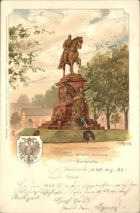 Karlsruhe Kaiser Wilhelm Denkmal  Künstler Münch