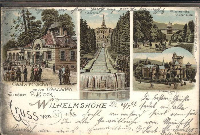 Wilhelmshoehe Kassel Löwenburg Cascaden Gastwirtschaft