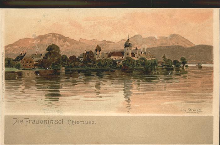 Fraueninsel Chiemsee Kuenstlerkarte Otto Struetzel