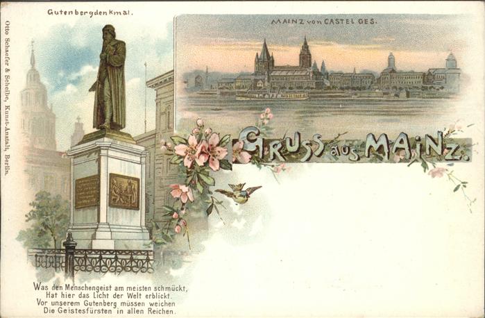 Mainz Rhein Gutenberg Denkmal