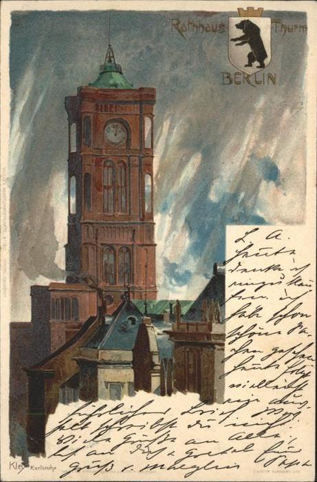 Berlin Rathaus Thurm Künstler Kley