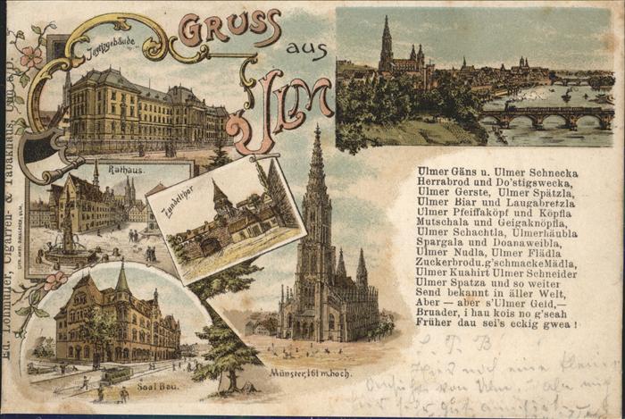 Ulm Donau Rathaus Münster Zundelthor Justizgebäud