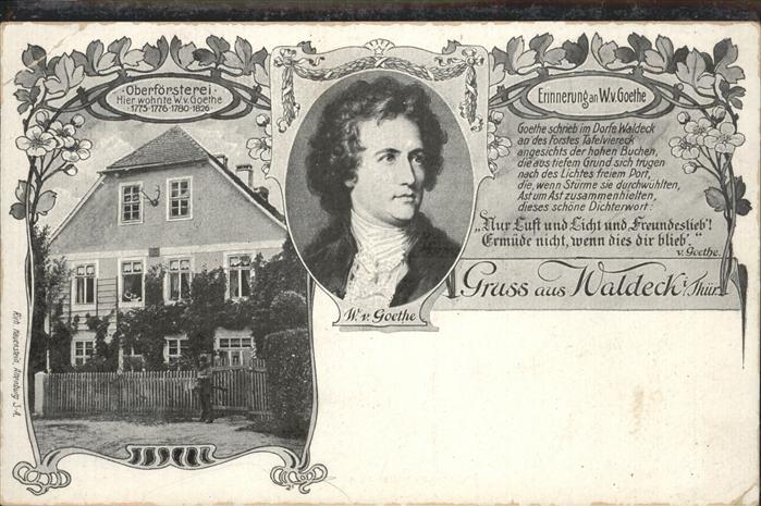 Waldeck Stadtroda Oberförstrei Goethe