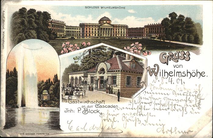 Wilhelmshoehe Kassel Gastwirtschaft Fontaine Schloss
