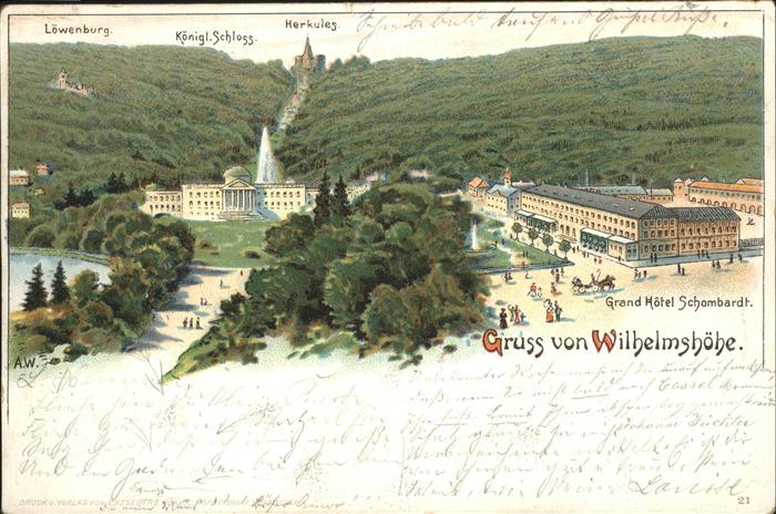 Wilhelmshoehe Kassel Löwenburg Schloss Herkules Hotel Schomb