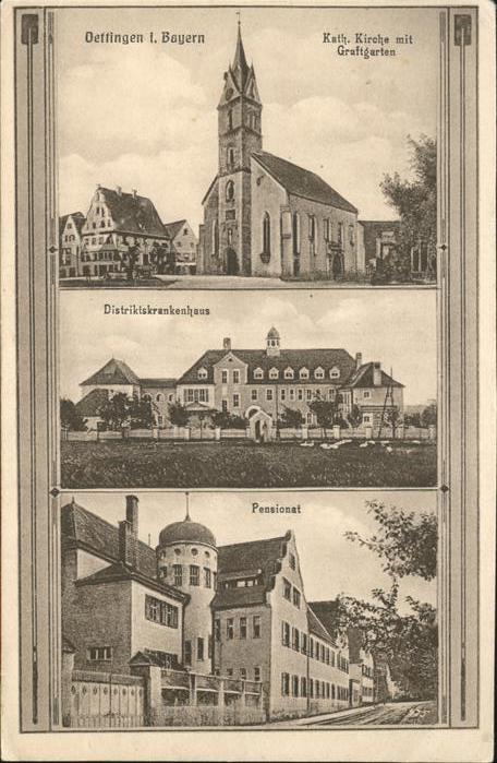 Oettingen Kirche Distrikten Krankenhaus Pensionat