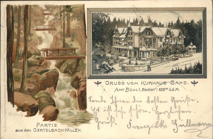 Buehl Baden Kurhaus Sand Getelbachfällen Künstler M