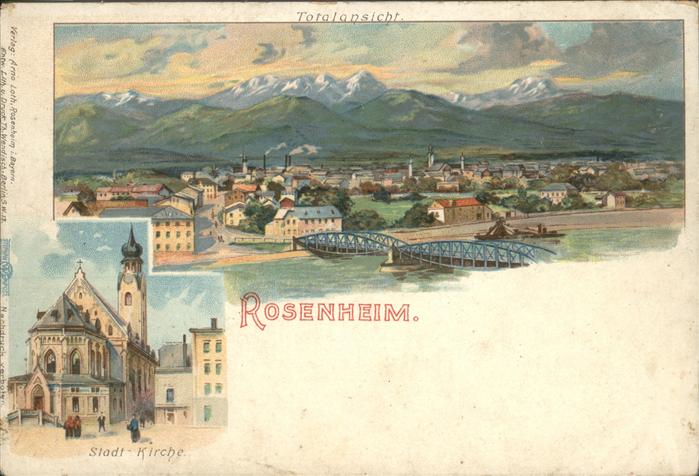 Rosenheim Bayern Kirche Brücke