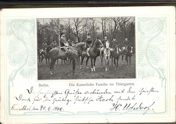 Berlin Kaiserliche Familie im Tiergarten